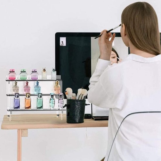 Brillenstandaard 3-paar zwart-witte acryl zonnebrillen retail displaystandaard, tafelblad brillen opbergrek vitrinestandaard Eyewear Display Stand