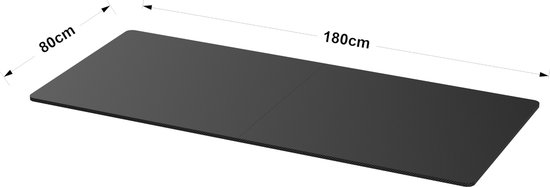 Tafelblad Kirkkonummi spaanplaat rechthoek 180x80x1,5 cm zwart carbon look pro.tec