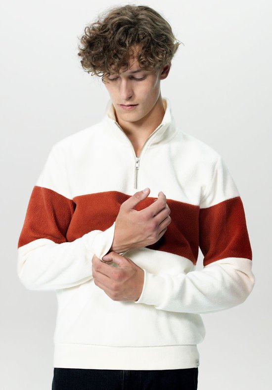 Sissy-Boy - Beige fleece colourblock sweater