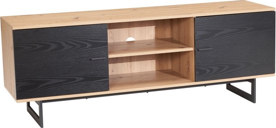 Rootz Lowboard 150 cm tv-meubel - entertainmentmeubel - mediaconsole - modern design - ruime opbergruimte - contrasterende kleuren - 150 cm x 40 cm x 55 cm