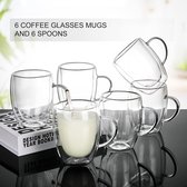 Theeglazenset – premium kwaliteit – luxe glazen koffie 6 Pack