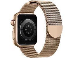 Stravo Luxe Milanese bandje - Geschikt voor Apple Watch 46mm (Series 10/11), 45mm (Series 7/8/9), 44mm (Series 4/5/6, SE 1/2/3), 49mm (Ultra 1/2/3) - Rosé goud - RVS metalen bandje met magneet - Milanees iWatch horlogebandje
