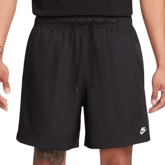 NIKE M NK CLUB FLOW SHORT Heren Sportbroek - Zwart - Wit - Maat S