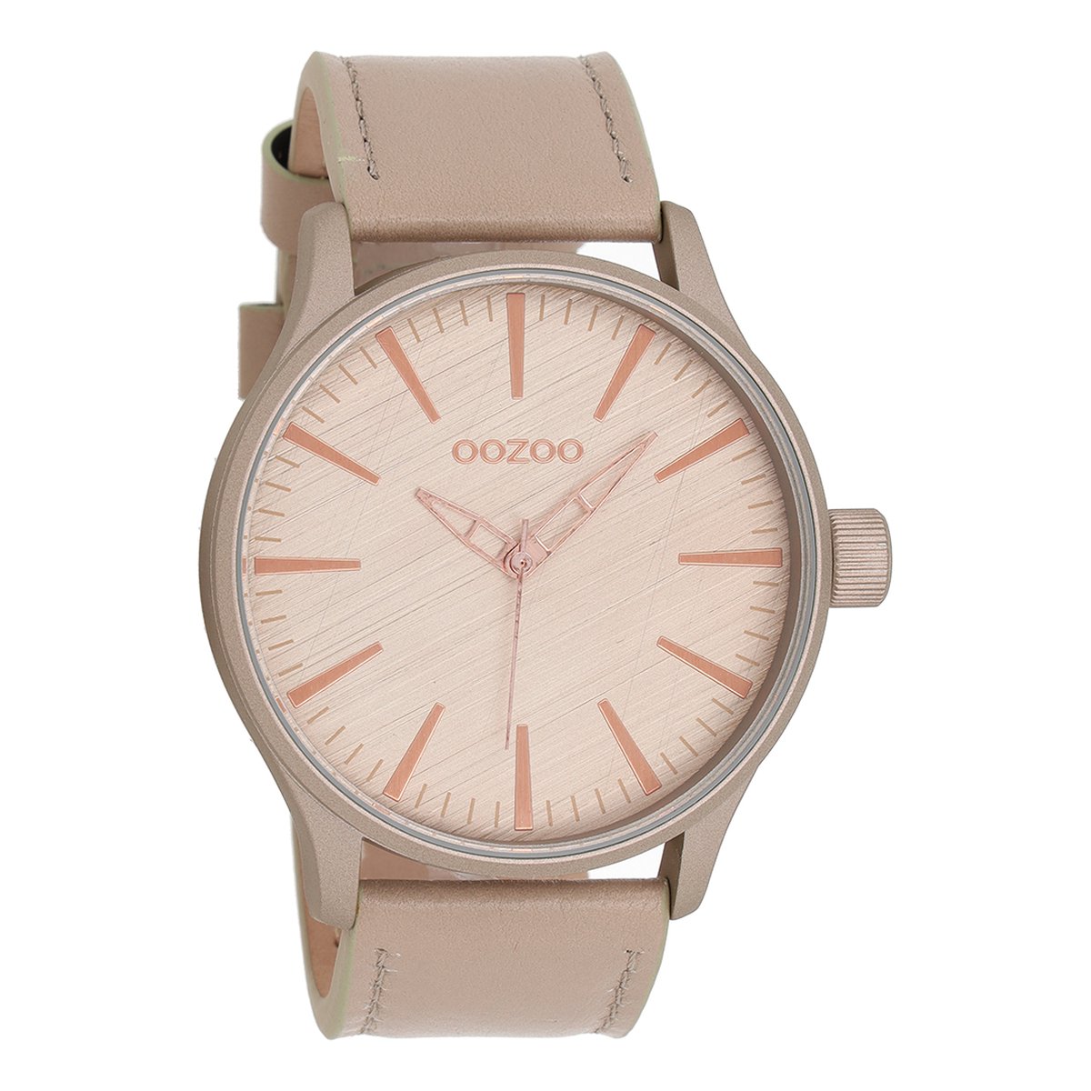 OOZOO Timepieces - Oud roze horloge met oud roze leren band - C8276