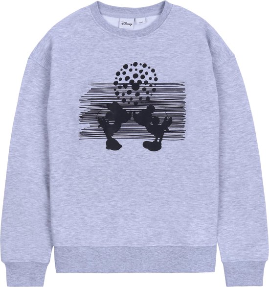 Grijs oversized geïsoleerd sweatshirt Minnie en Mickey Mouse