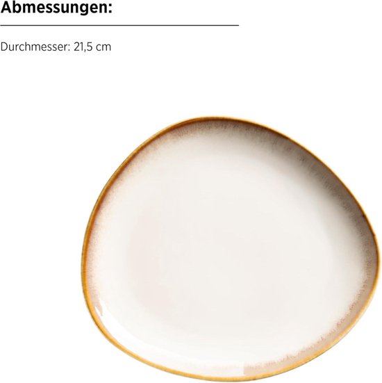 Mäser 931995 La Sinfonia, serveerschalenset, ovale keramische decoratieve schalen in 2 maten, moderne vintage look met kleurverloop, van beige tot crèmewit, aardewerk