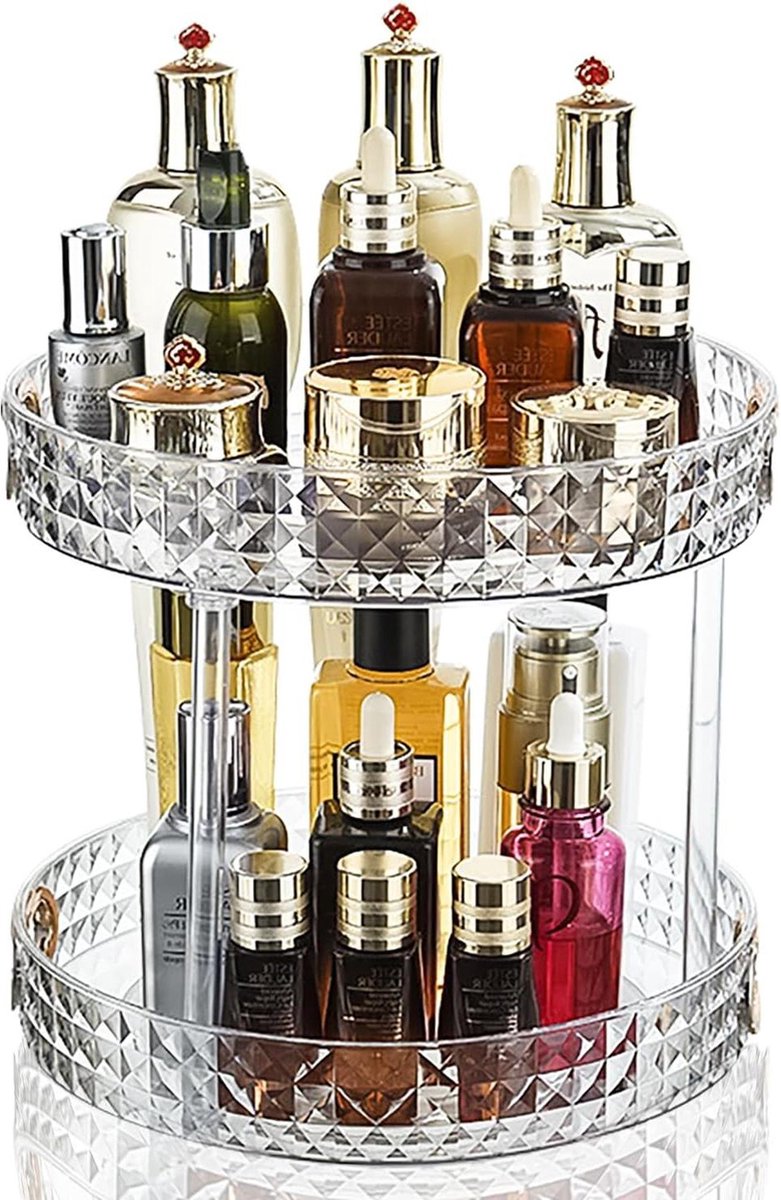Goedkoopste 360 graden roterende make-up organizer - draaiende cosmetica-organizer - huidverzorgingsorganisator - parfumorganisator - kruidenorganizer - make-up opslag voor dressoir - slaapkamer - badkamer