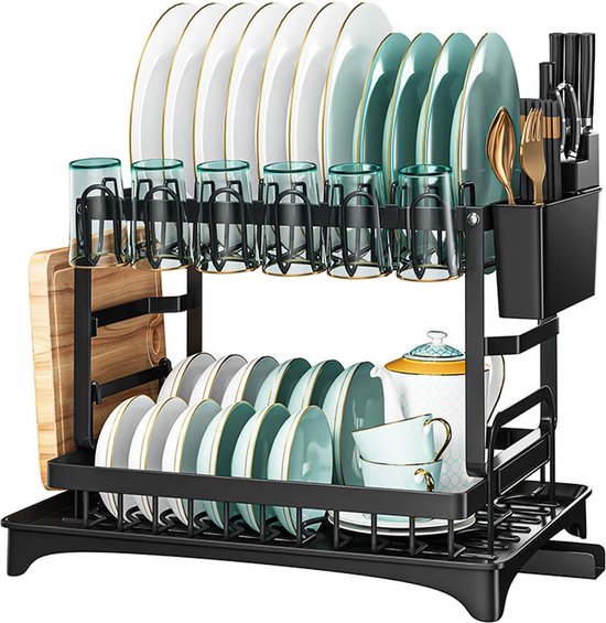 4 servies afdruiprekken, afdruiprek, bordhouder, bordenstandaard