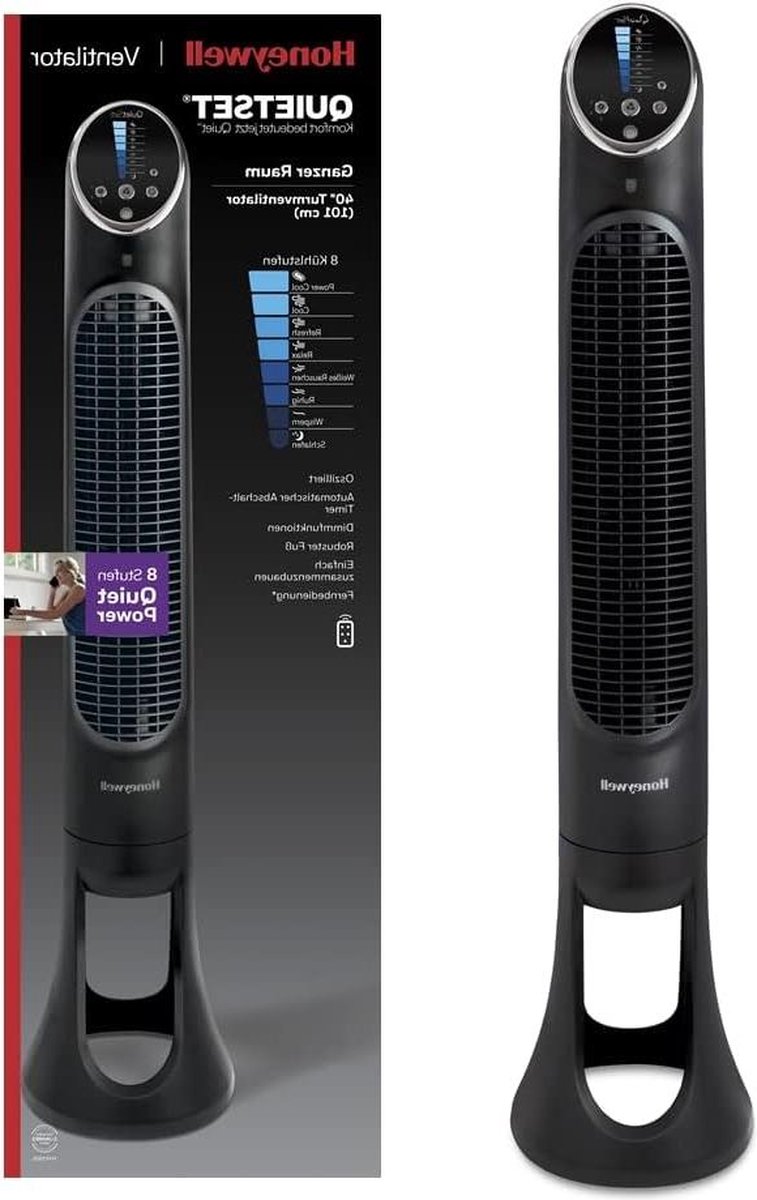 Bol.com QuietSet Tower - 8 snelheidsinstellingen - oscillatie van 80 graden - timerfunctie - afstandsbediening - dimopties aanbieding