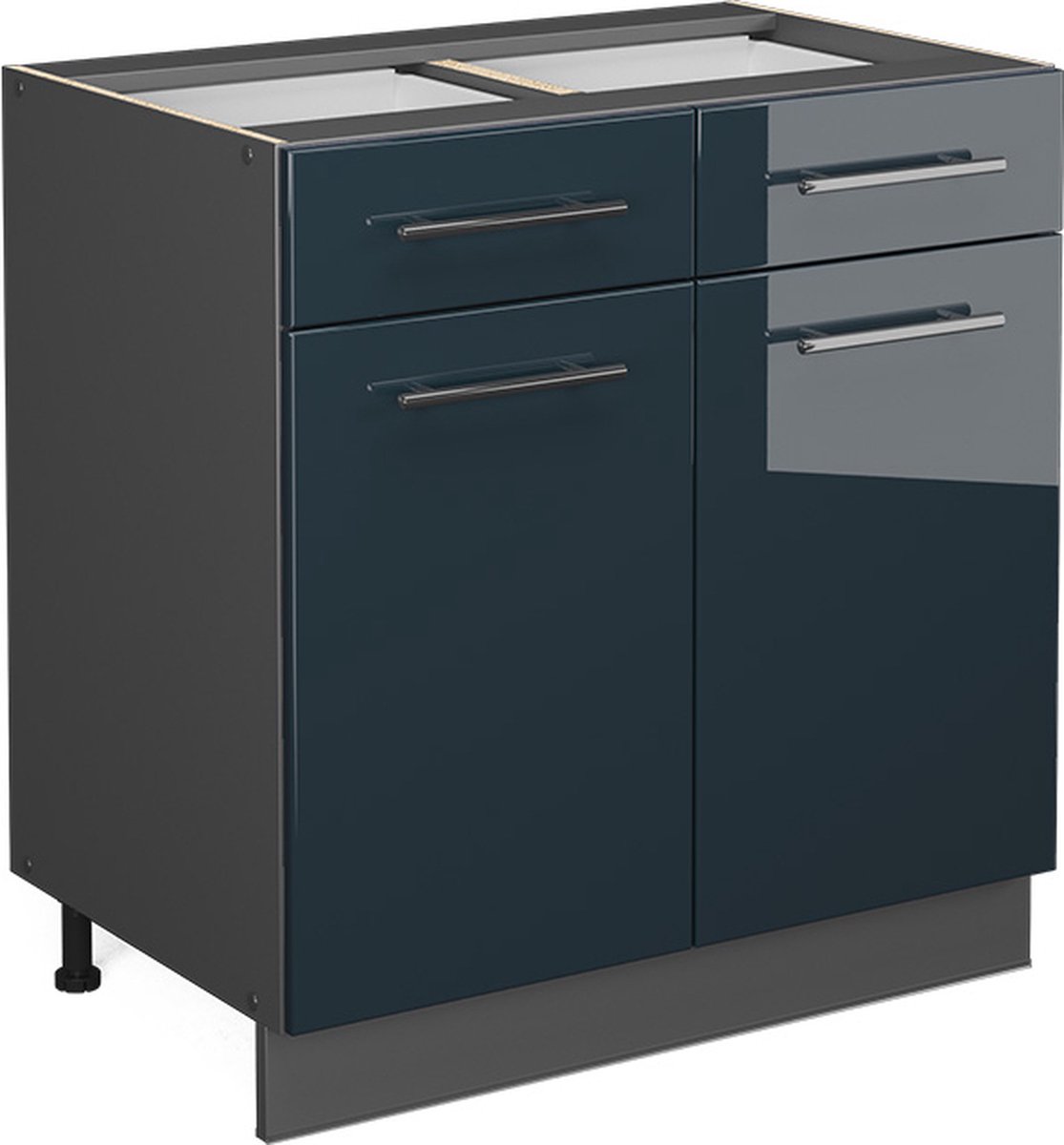 Vicco Fame-Line Keukenkasten – 80 cm zonder werkblad Donkerblauw hoogglans Donkerblauw hoogglans/Antraciet