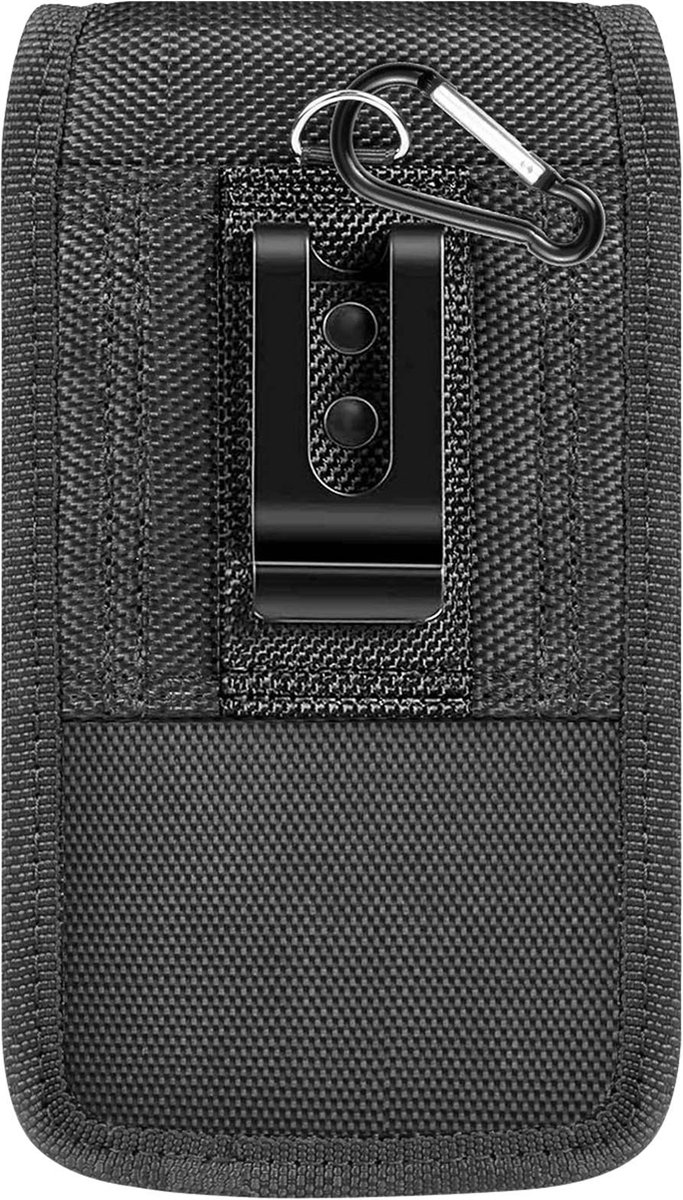 Avizar Riemtas Verticaal nylon voor smartphone, geïntegreerde kaarthouder, maat L, Zwart