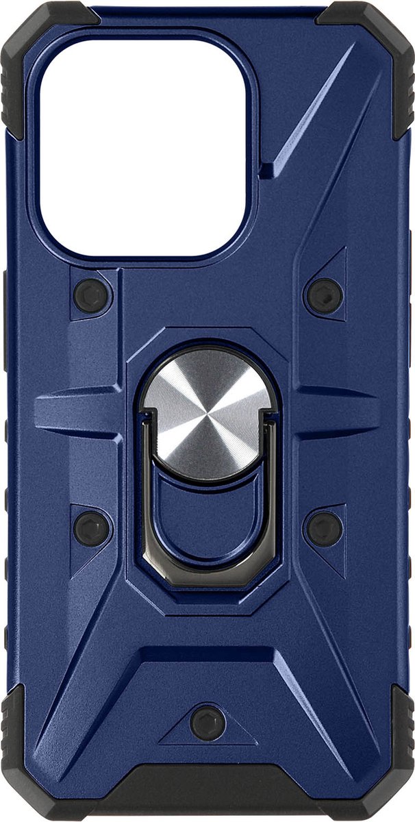 Avizar Ringhoes Geschikt voor iPhone 15 Pro Anti-schok bumper, Nachtblauw