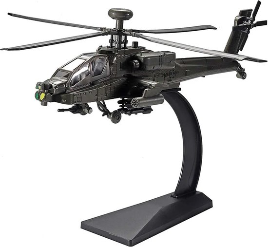 Unieke schaalmodel helikopter - Apache helikopter - Vliegmachine - Cadeau - Zeer gedetailleerd - 1/32 - Leger - Gevechtsvoertuig