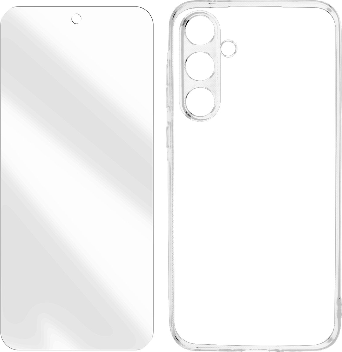 4smarts, Hoes Geschikt voor Samsung Galaxy A35 9H gehard glas, Transparant