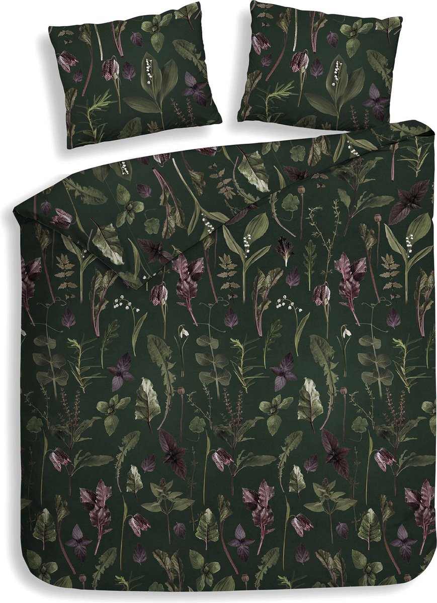 Heckettlane Florian Dekbedovertrek - Extra breed - 260x200/220 cm - Dark Green