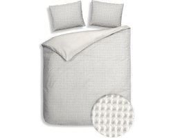 Heckettlane Dekbedovertrek Vafala - Effen Bedlinnen - 240x220 - Off-White - Dekbedhoes van Katoen