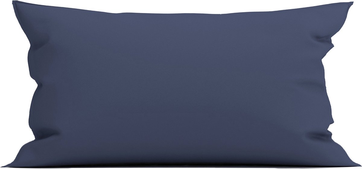 Yellow Kussensloop Percale - Kussenhoes van 40x80 cm - 1 stuk - 100% Katoen-Perkal - Blauw