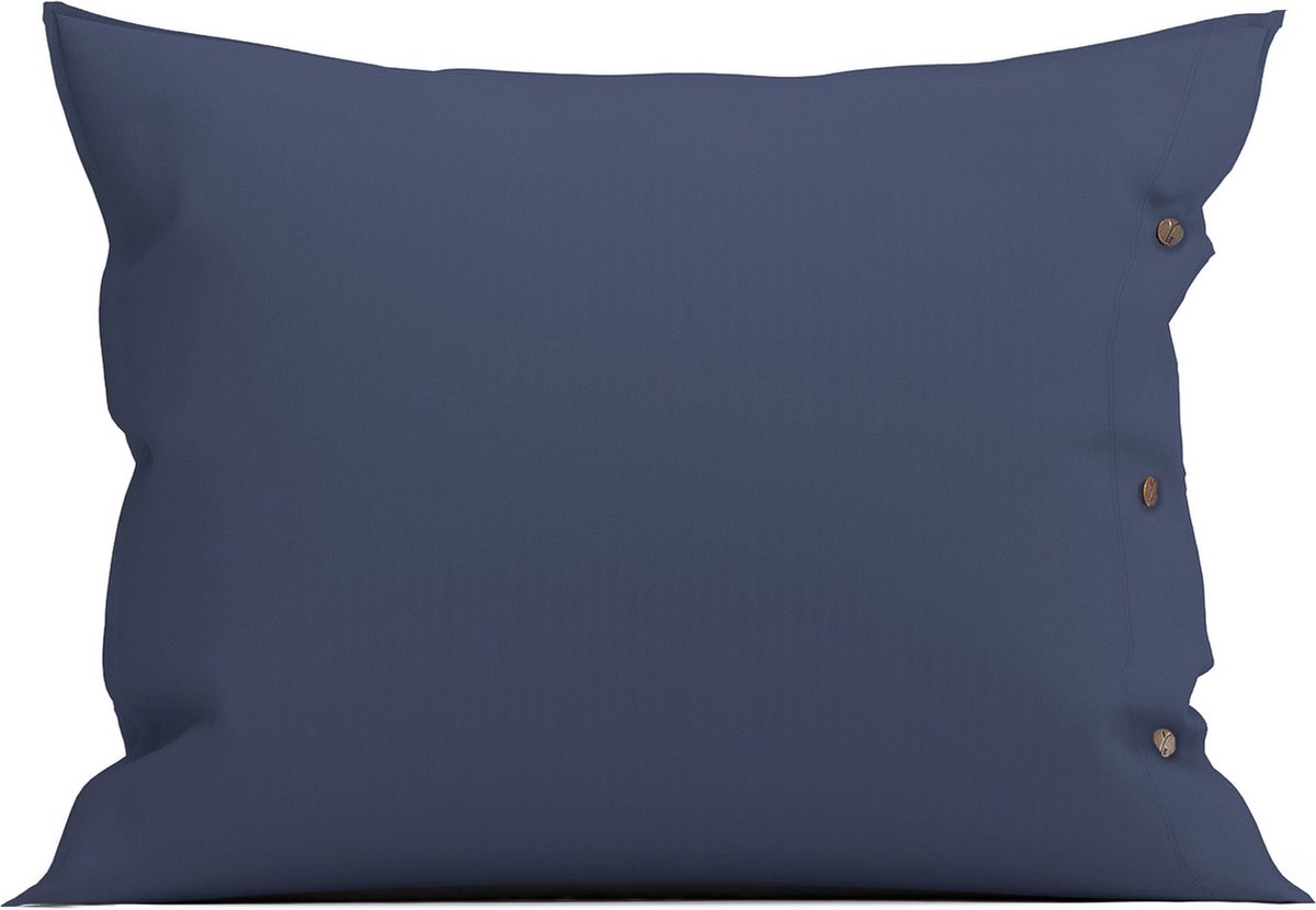 Yellow Kussensloop Percale - Kussenhoes van 60x70 cm - 1 stuk - 100% Katoen-Perkal - Blauw