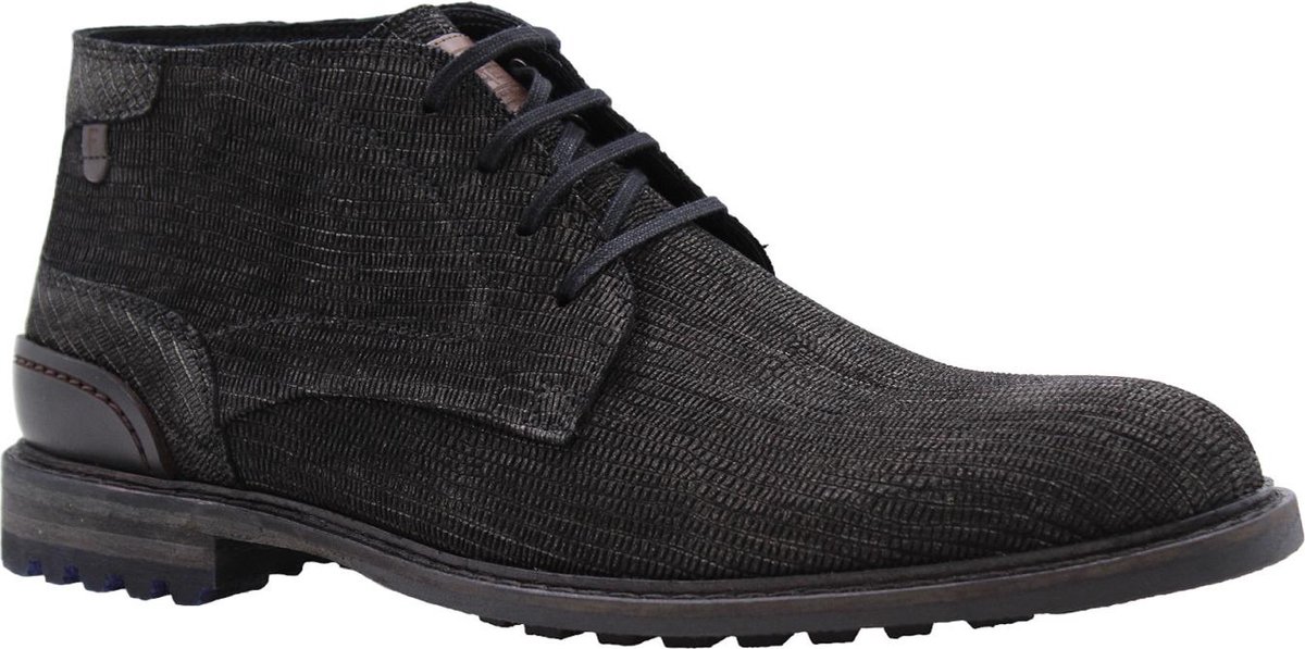 Floris van Bommel - CREPI 11.28 - Vrije tijd half-hoogHeren veterschoenHeren sneakers - Kleur: Zwart - Maat: 41.5