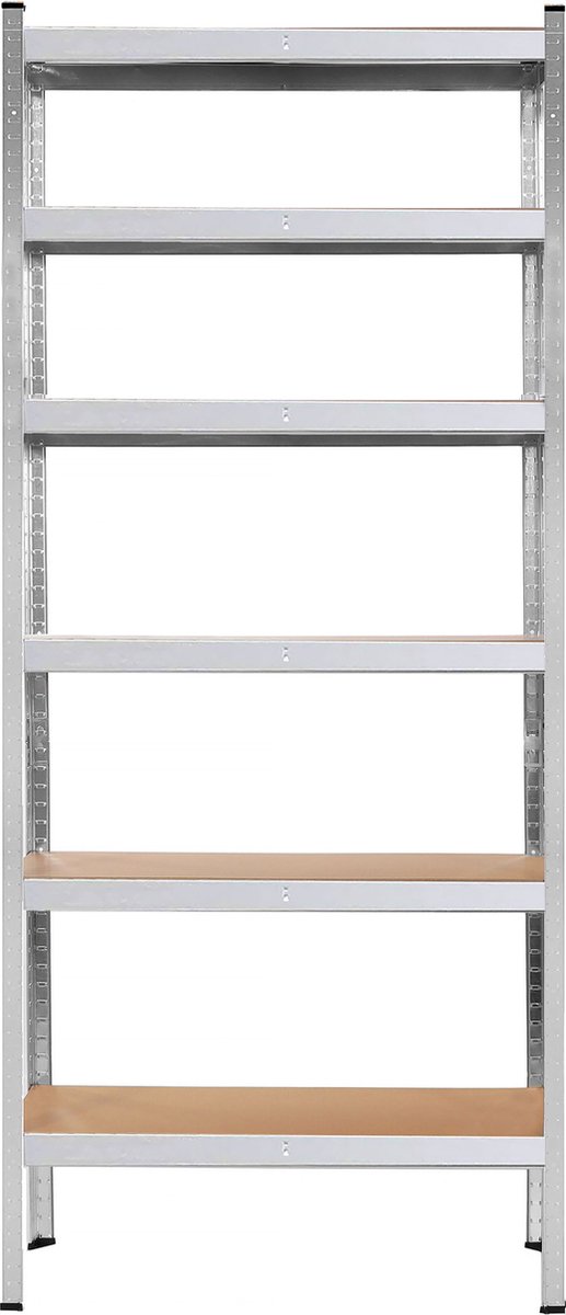 Étagère De Garage Métallique 5 Niveaux - 90 X 180 X 40 Cm - Réglable Et Robuste, Couleur Argent