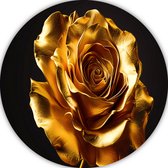 Roos muurcirkels - Natuur schilderij rond - Wandschaal Art Nouveau - Moderne schilderijen - Schilderij aluminium - Decoratie kamer muurcirkel aluminium 80x80 cm