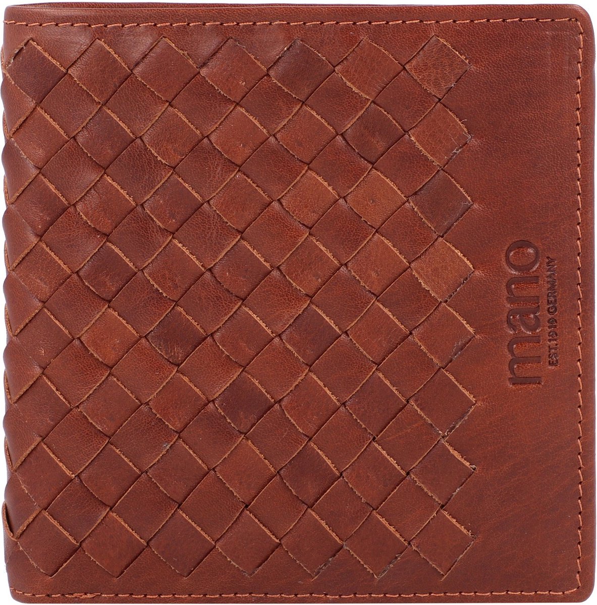 mano Leren Portemonnee Don Luca Coin Wallet Small Cognac Bruine