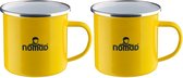 NOMAD® 2x Tasse Émaillée | 350 ml Jaune| Tasse à café Gobelet émaillé | Tasse de camping en métal