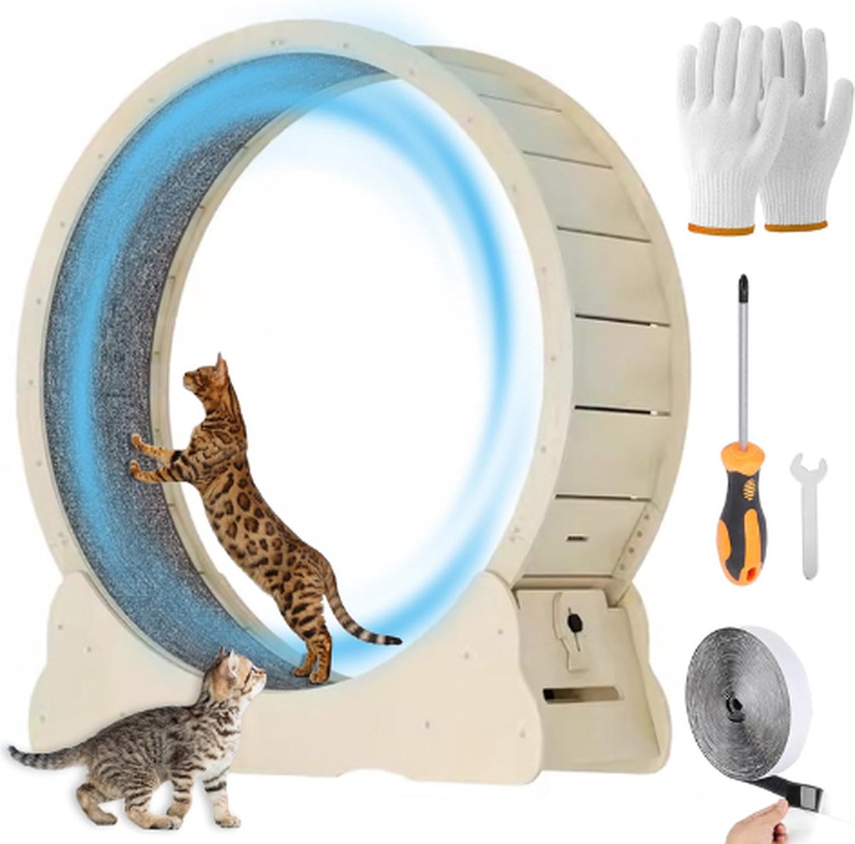 TADES® Katten Loopwiel - Kattenwiel - Looprad Kat - Looprad - Katten Loopband - Cat Wheel - Kattenloopwiel - Cat Exercise Wheel - Kattenspeelgoed - Kattenspeeltjes