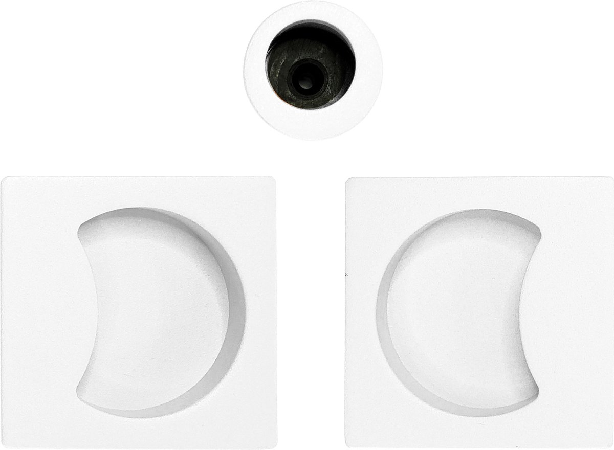 Schuifdeurgreep Mood - Colombo Design - Wit - vierkant - set