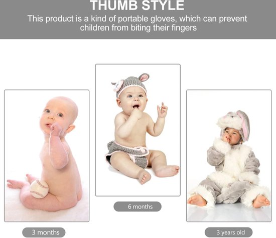 2 Paar Baby Stop Thumb Sucking Finger Guards - Geen Kras Handschoenen - Ademende