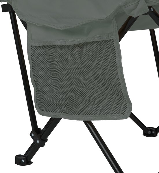 VirtuFit Opvouwbare Camping Stoel - Strandstoel met Armsteunen - Grijs - Inclusief Draagtas - Voor Festivals, Campings & Stranden — afbeelding 4
