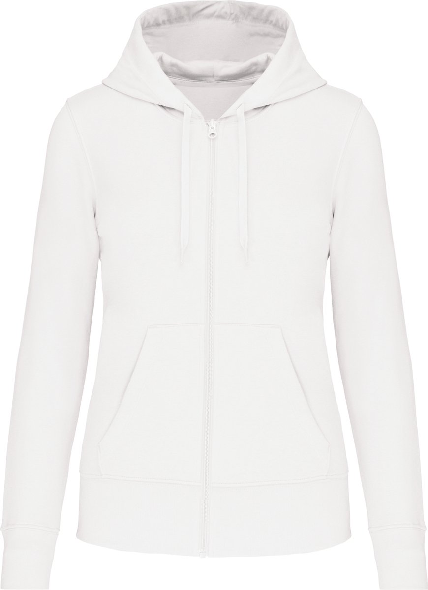 Kariban Ecologische damessweater met capuchon en ritssluiting K4031 - White - L