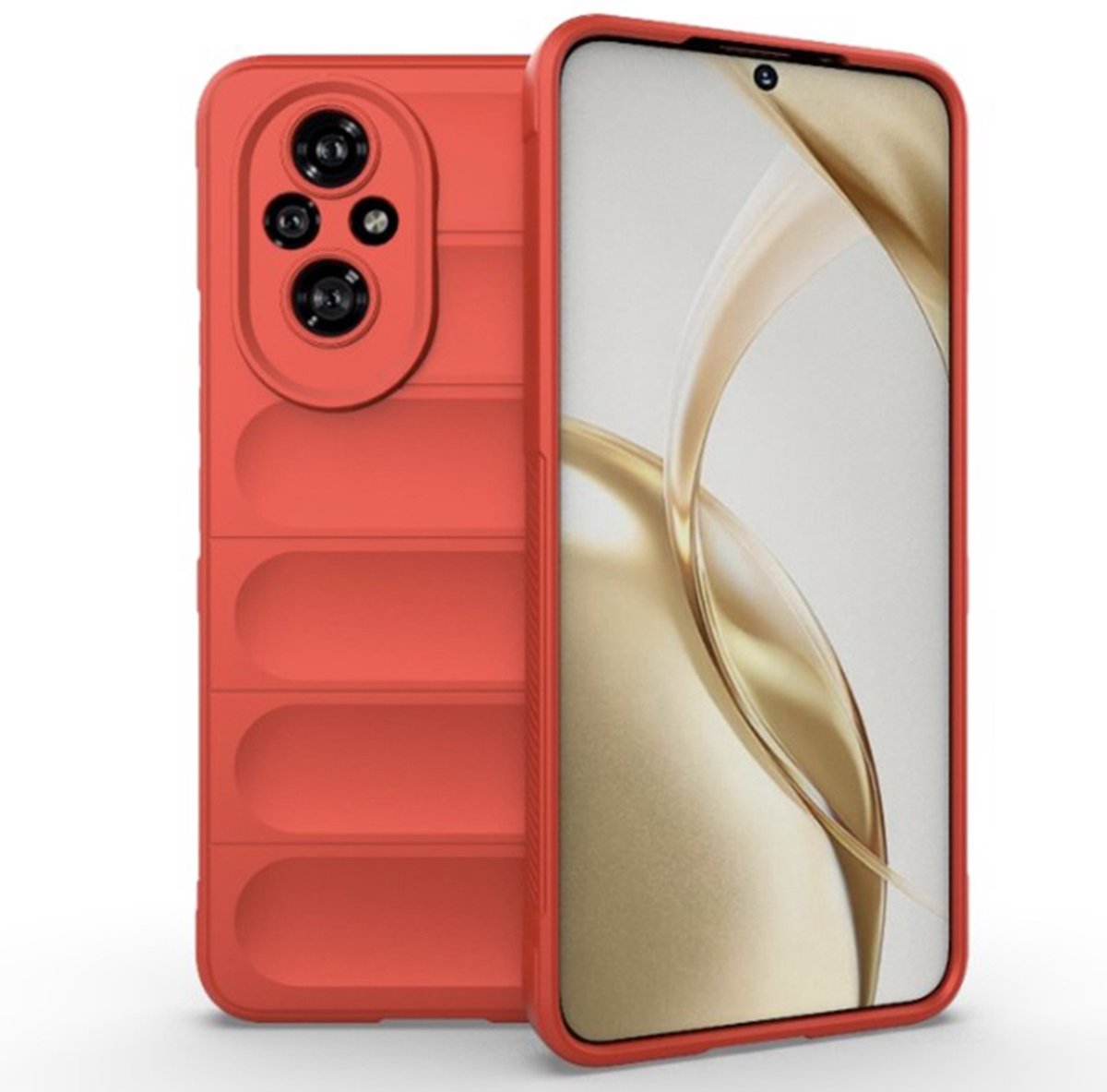 Techsuit Magic Shield Silicone Back Cover hoesje voor HONOR 200 - Rood