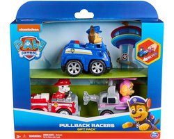 PAW Patrol Rescue Racers - set van 3-speelgoedauto's met terugtrekfunctie - Chase Marshall en Skye