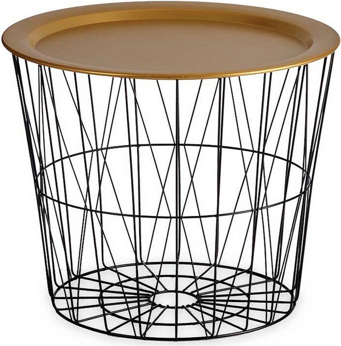 Bijzettafel Zwart Gouden Metaal 52 x 40 x 52 cm