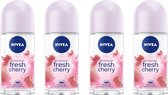 Nivea Deo Roller - Fresh Cherry 4 x 50 ml