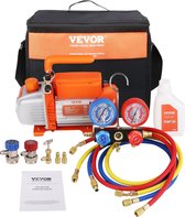 VEVOR® Professionele Vacuumpomp - Vacuum Pomp - Vacumeermachine - Compact & Draagbaar - Inclusief Draagtas - Oranje