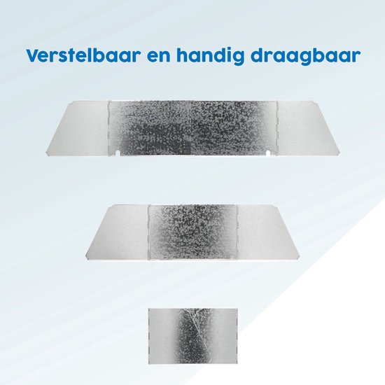 ProPlus Windvrij Kookscherm - 73x24cm - 3 delig - Aluminium - Inclusief zuignappen - Anti-spatscherm - Vlambeveiligers - Campingscherm - Gasbrandschild - Warmtebeheerscherm - Buitenkeuken - Campingaccessoires van ProPlus — afbeelding 3