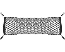 ProPlus Kofferbaknet - 65 x 75 cm - Bagagenet - Scheidingsnet - Universele Kofferbak - Autobagagenet - Kofferbak Organizer - Inclusief 4 Haken - Met Elastisch Koord