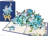 Popcards pop-up kaarten – Bloemen Boeket met schitterende Vergeet-mij-nietje | Vriendschap Felicitatie Huwelijk Beterschap Troost 3D wenskaart