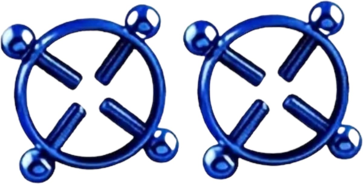 Goedkoopste Verstelbare Tepelklemmen 2 Stuks Double Trouble Blauw