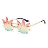 Lunettes de soleil feuille de weed - Lunettes de Lunettes de soleil pour femmes - Lunettes Festival - Lunettes Rave - Lunettes - Feuilles - Cannabis - Rouge/jaune/vert