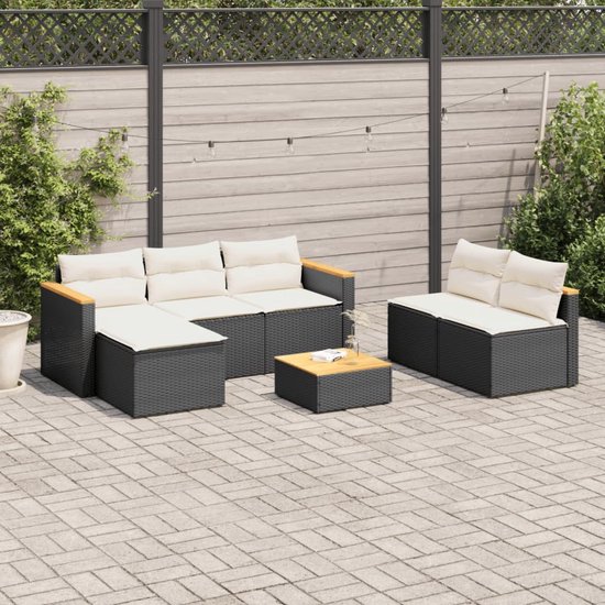 vidaXL-5-delige-Loungeset-met-kussens-poly-rattan-acacia-zwart