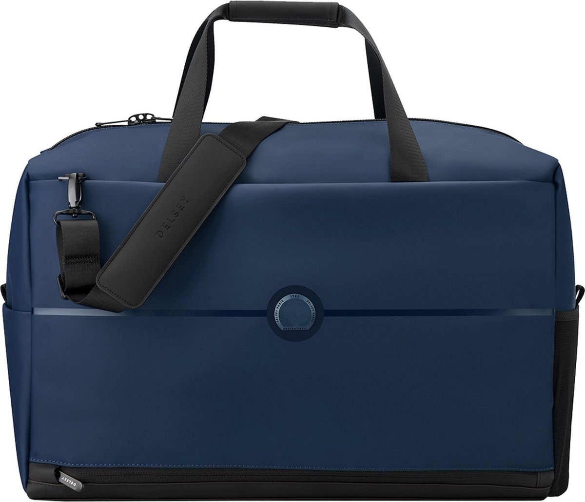 Delsey Paris Turenne Soft Reistas 55 cm – 47L – 1,61 kg – Gerecycled Waterafstotend PU – Laptopvak – Night Blue