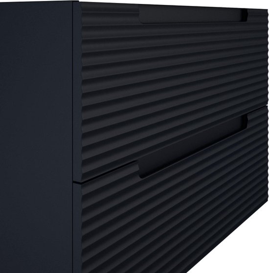 Meuble sous vasque Adema Prime Balance - 80x55x44,9cm - 2 tiroirs - Poignée intégrée - MDF - bleu marine mat