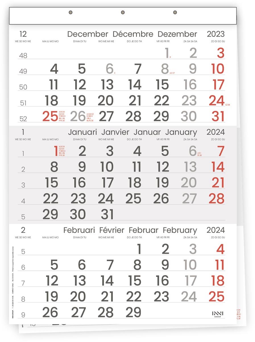 3-Maandkalender 2023 Manager compact-formaat - 10 stuks - 10 stuks