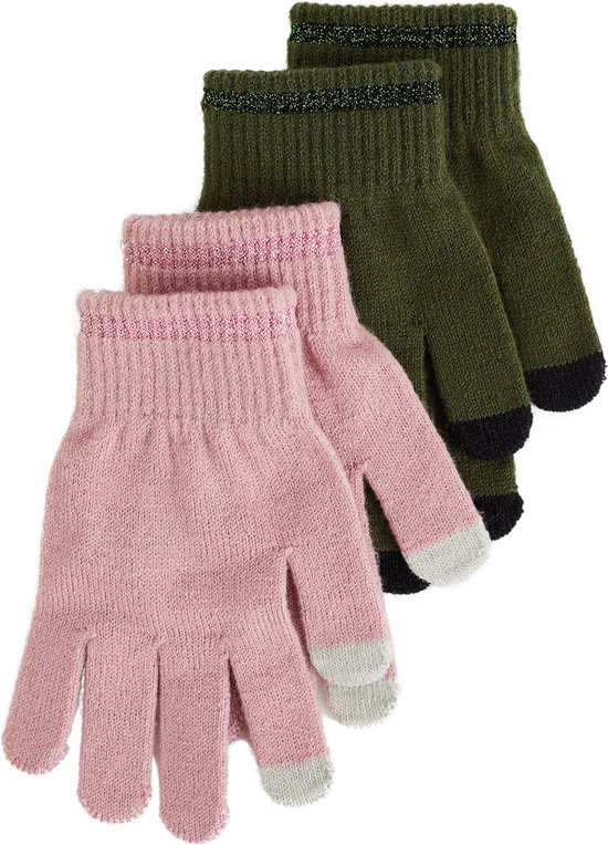 WE Fashion Meisjes fijngebreide handschoenen, 2-pack