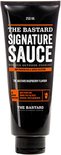 The Bastard Signature saus in zwarte knijptube, 250ml, frambozensmaak.
