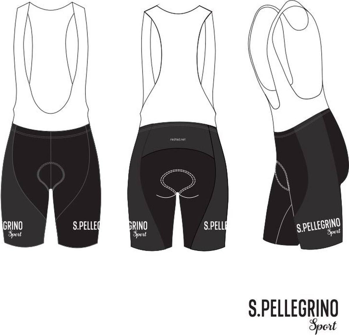 Retro Wielerbroek San Pellegrino - REDTED - ZWART - L