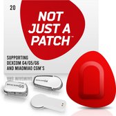 Not Just A Patch - Red Patch - Patch patch capteur pour Dexcom ou MiaoMiao Libre – Pack de 20 – M (taille)